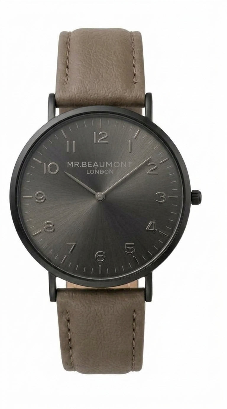 Mr Beaumont numeral dial Leather Brown/Black Case