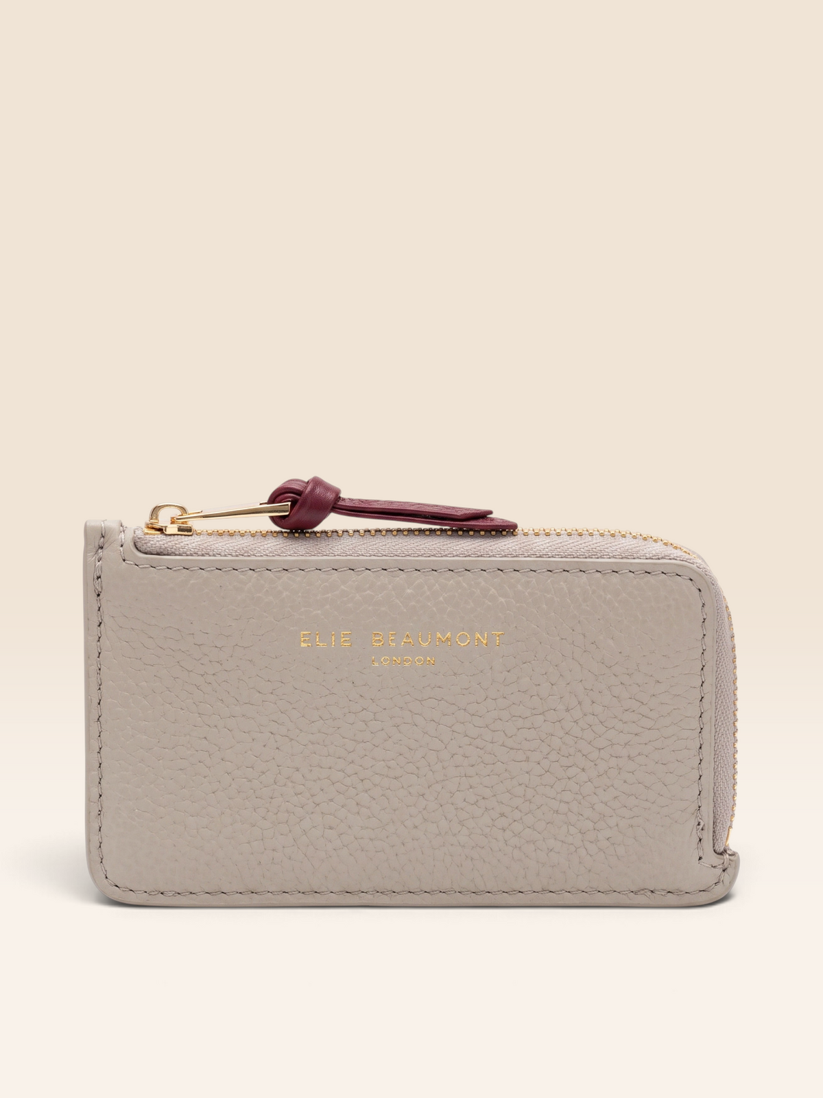 Coin Cardholder Ash Grey-Oxblood