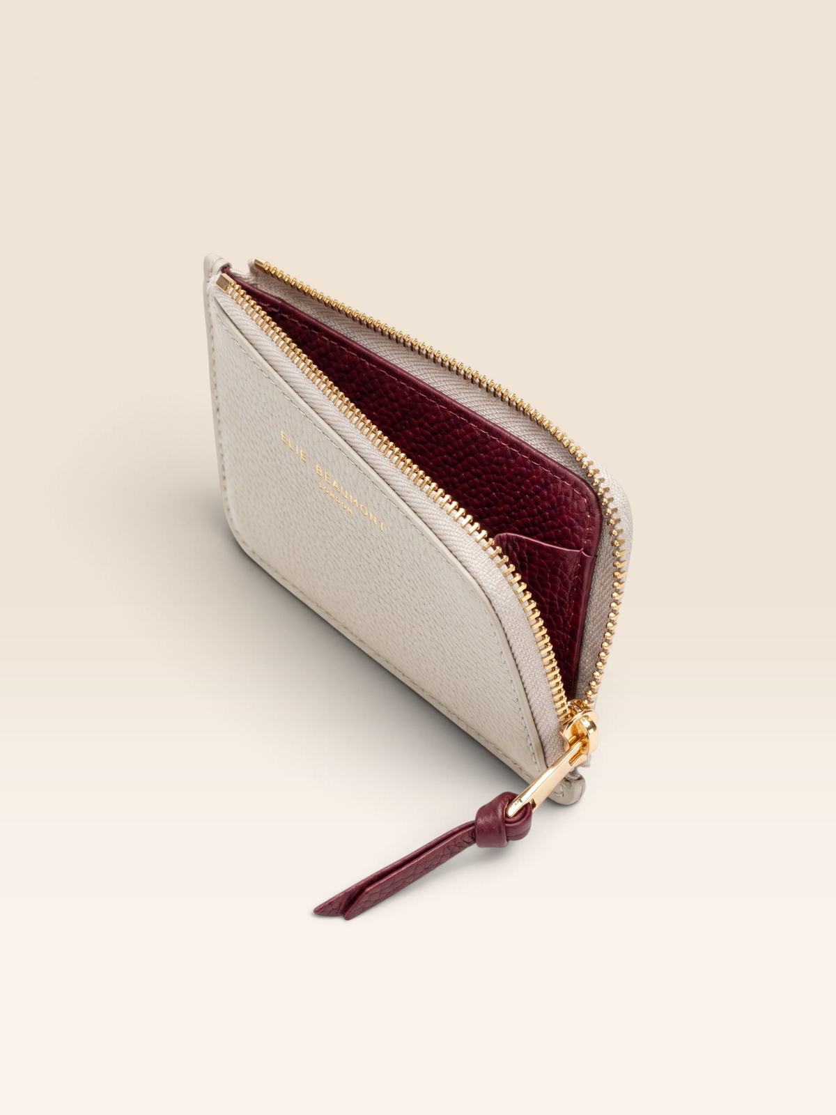 Coin Cardholder Ash Grey-Oxblood