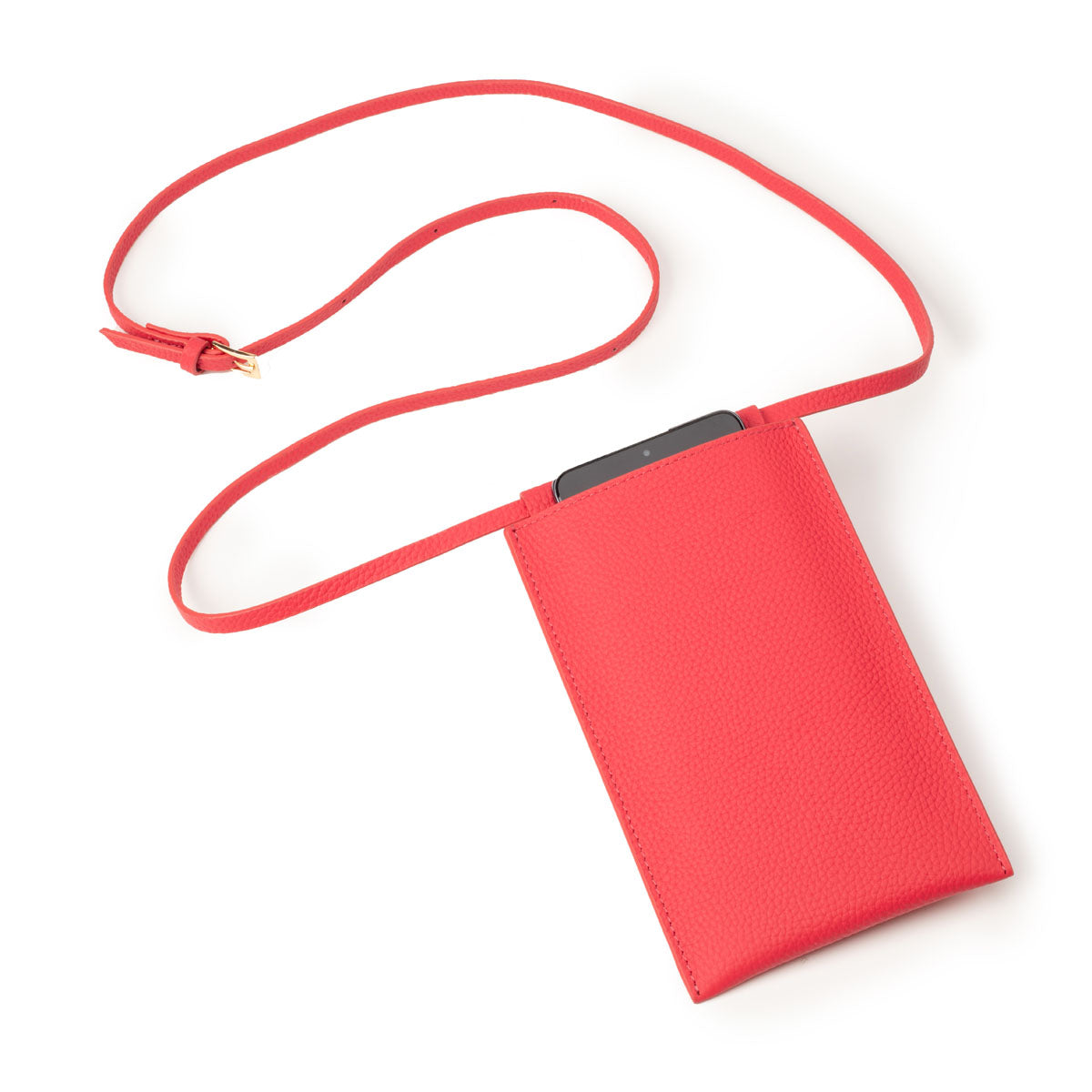 Image of a flatlay Azalea Leather Phone Pouch for Women by Elie Beaumont