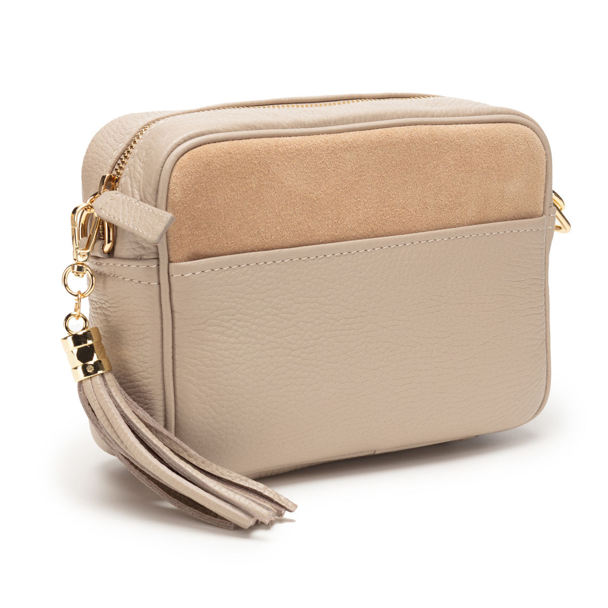 Image of a Biscuit Suede Leather Crossbody Tassel Bag for Women by Elie Beaumont