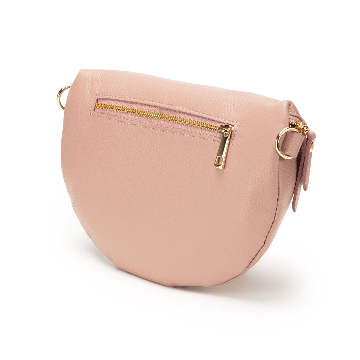 Rear View Image of a Blush Pink Leather Large Sized Slingbag for Women by Elie Beaumont