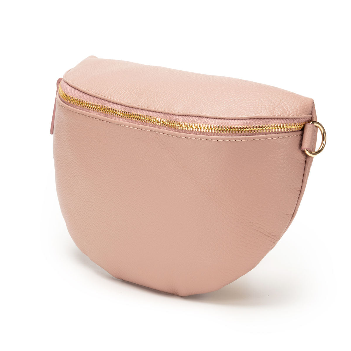 Side View Image of a Blush Pink Leather Large Sized Slingbag for Women by Elie Beaumont