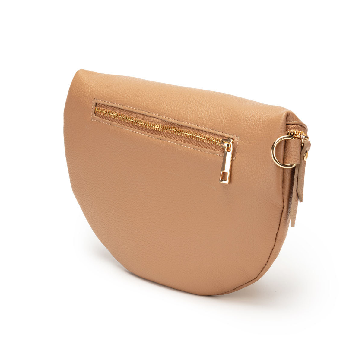 Rear View Image of a Camel Brown Leather Large Sized Slingbag for Women by Elie Beaumont