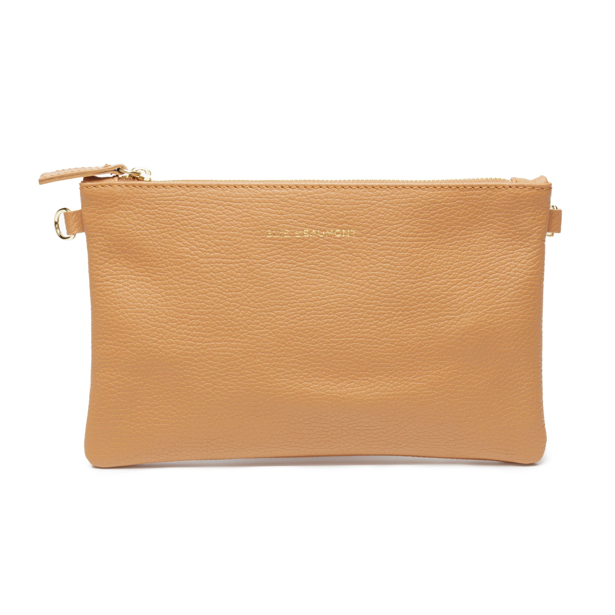 Pouch Bag Caramel (Peacock Wristlet)