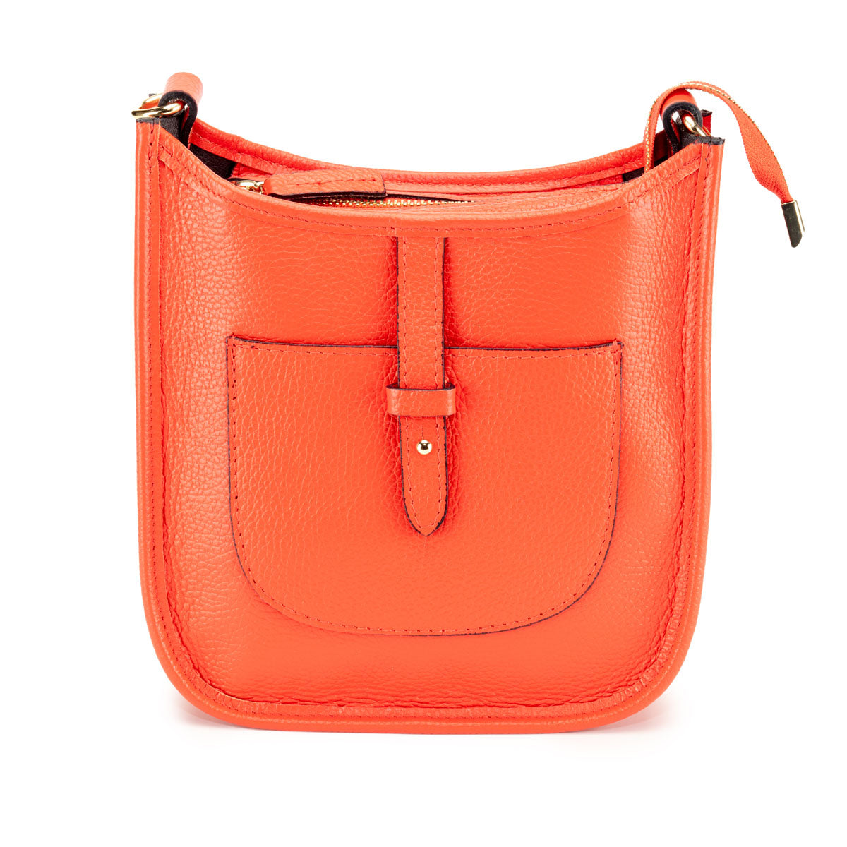 Image of a Coral Orange Leather Messenger bag for Women by Elie Beaumont