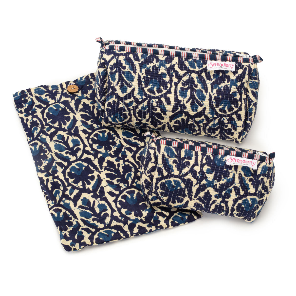 Image of an Ikat Cosmetic Case 2 piece set for women by Serendipity from Elie Beaumont