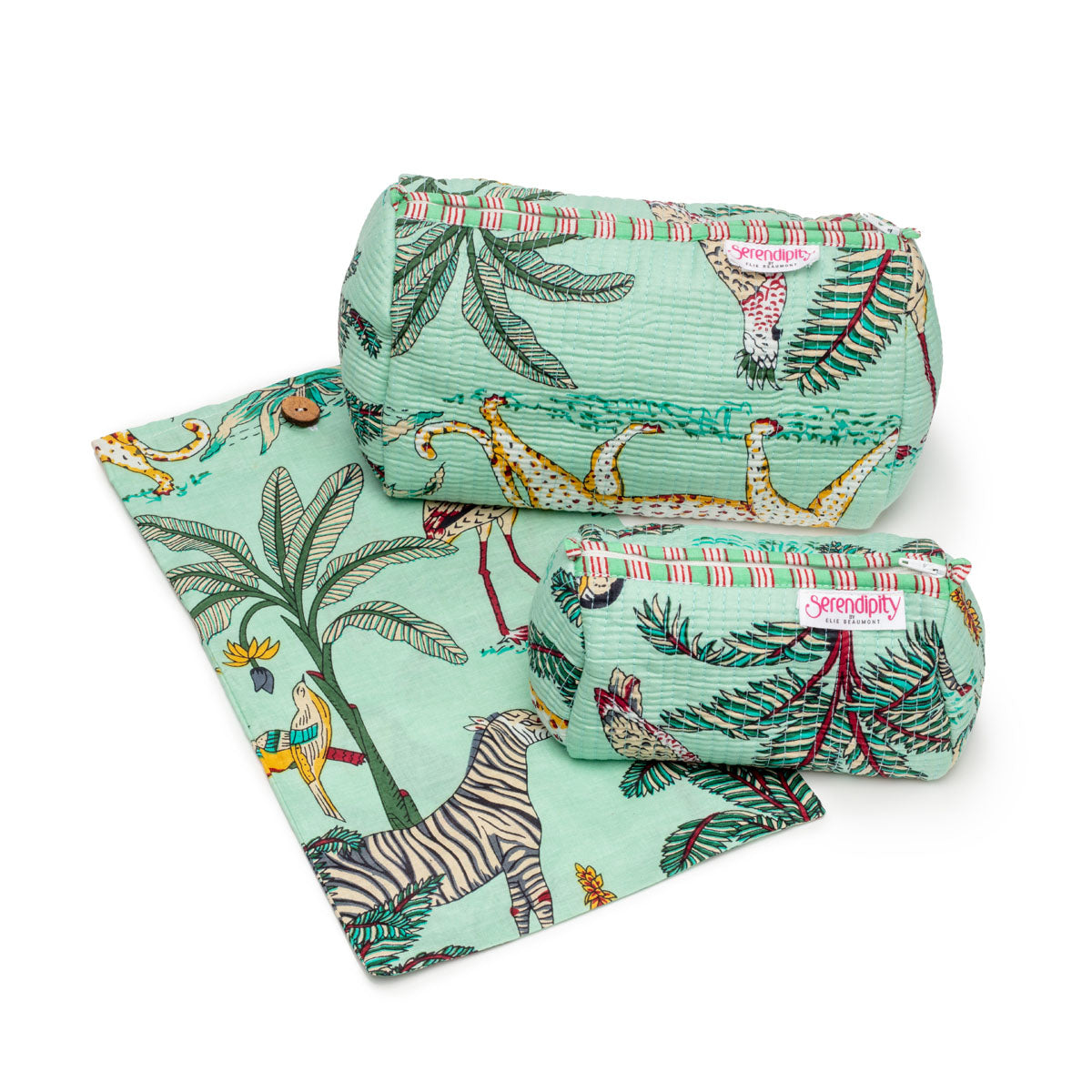 Image of a Jungle Cosmetic Case 2 piece set for women by Serendipity from Elie Beaumont