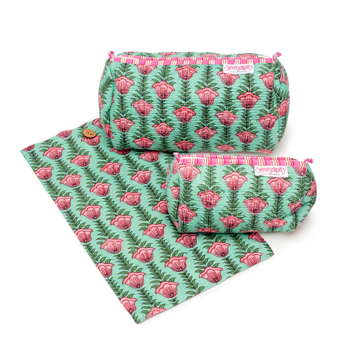 Image of a Lotus Cosmetic Case 2 piece set for women by Serendipity from Elie Beaumont