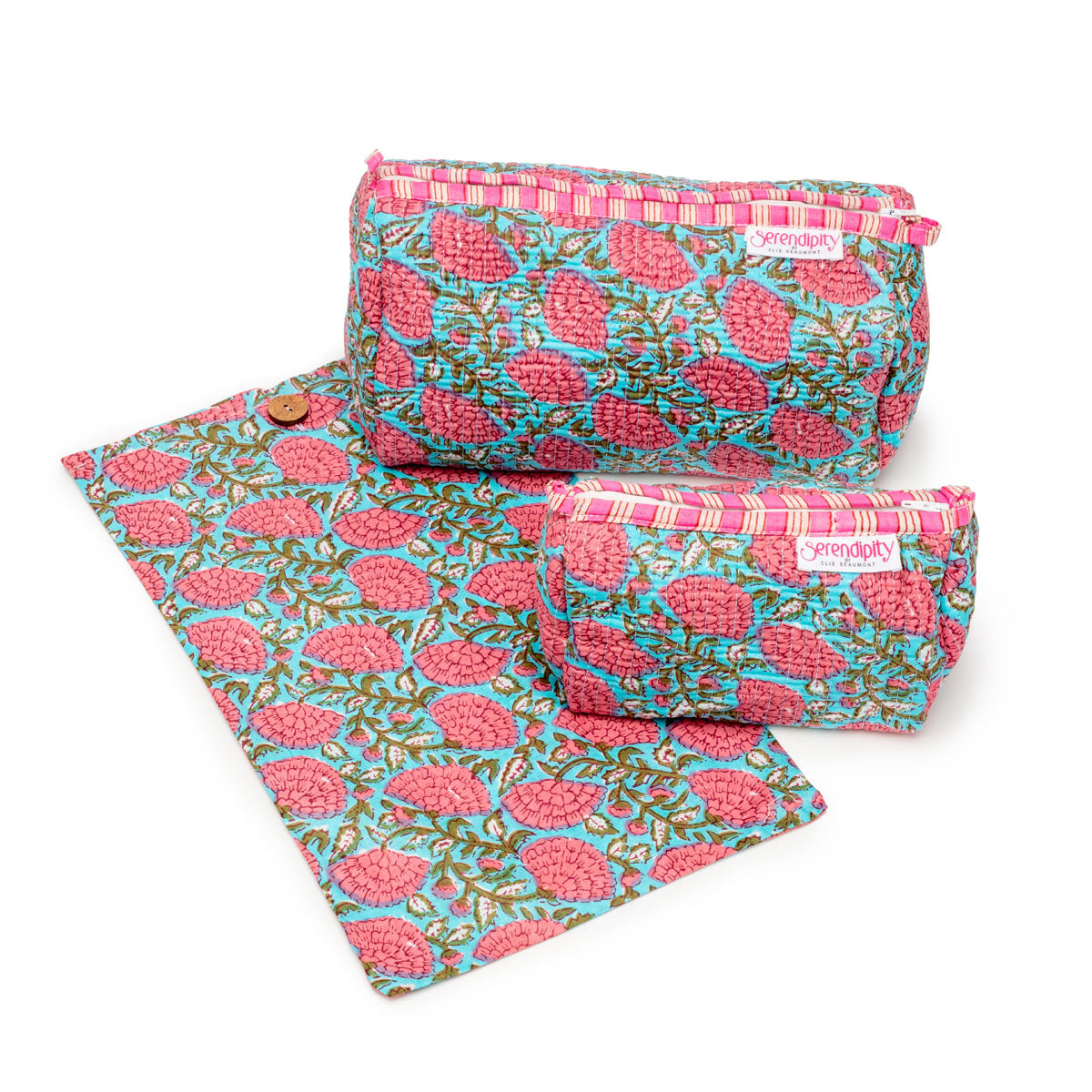 Image of a Peony Cosmetic Case 2 piece set for women by Serendipity from Elie Beaumont