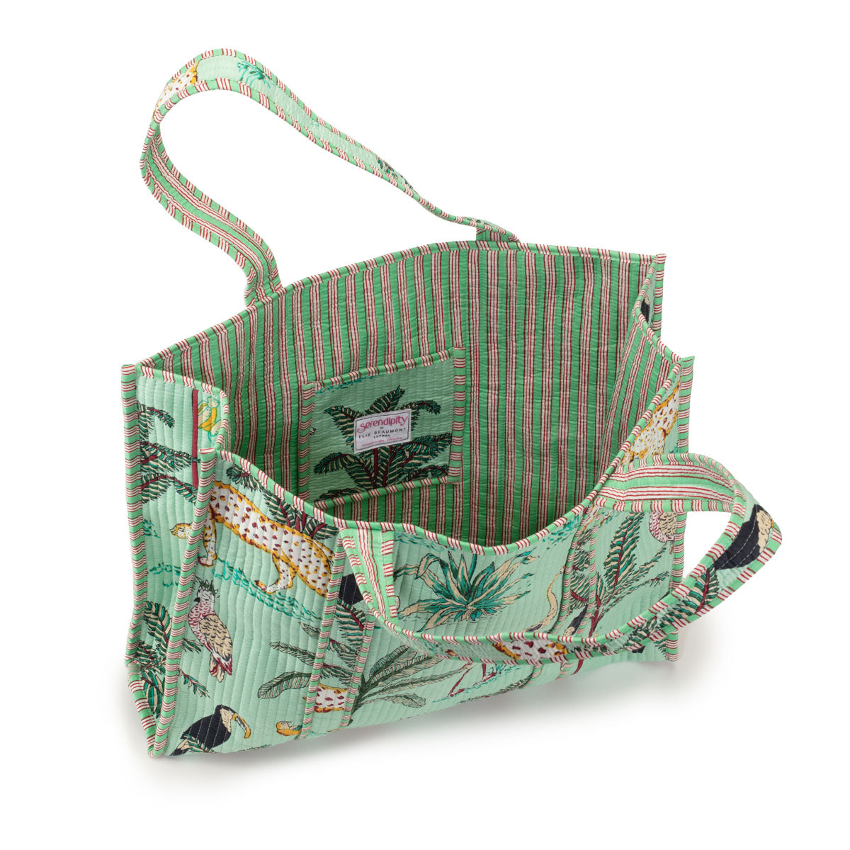 Interior Image of a Jungle print cotton tote bag for women by Serendipity from Elie Beaumont