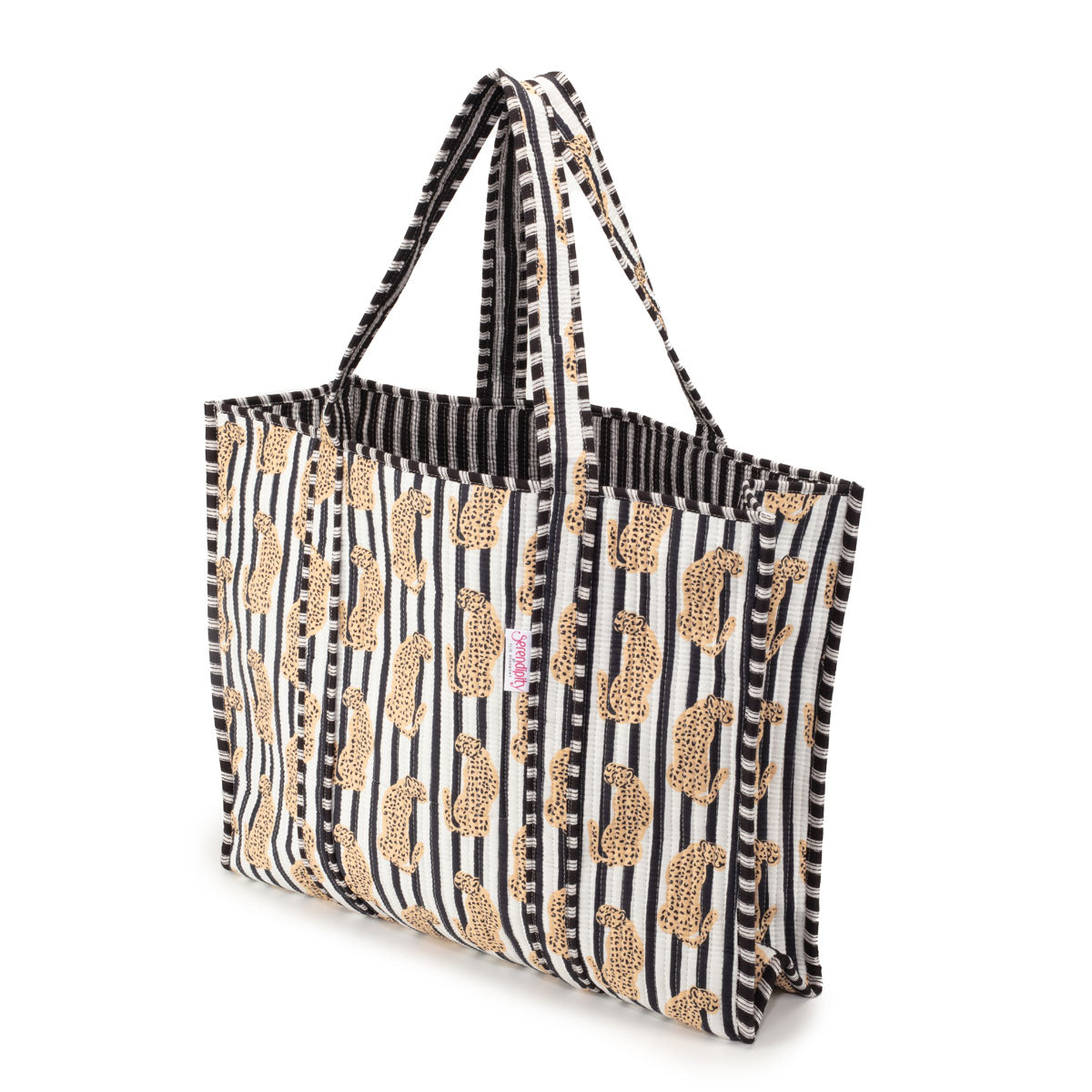 Image of a Leopard print cotton tote bag for women by Serendipity from Elie Beaumont