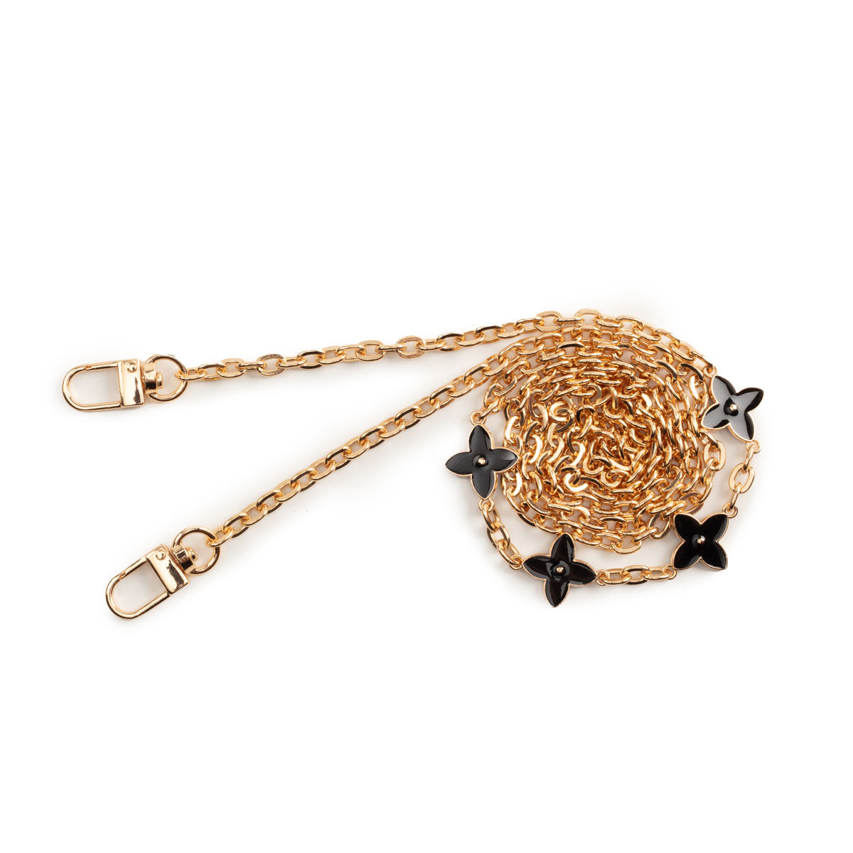 Image of the coiled Daisy Chain Lanyard Strap for Women by Elie Beaumont