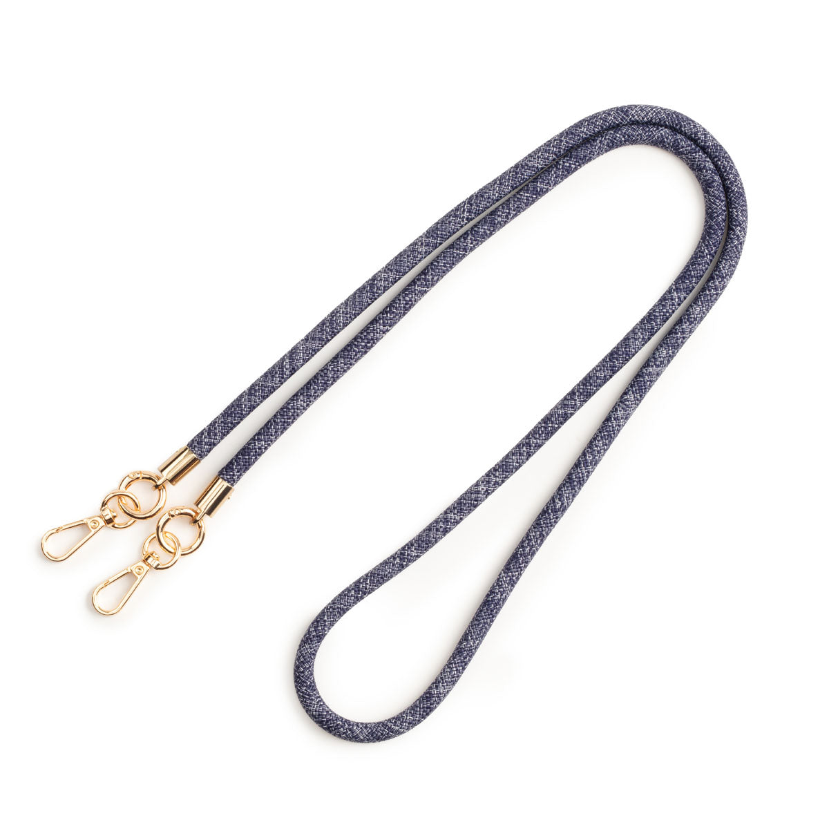 Image of the flat laid Distressed Denim Lanyard Strap for Women by Elie Beaumont