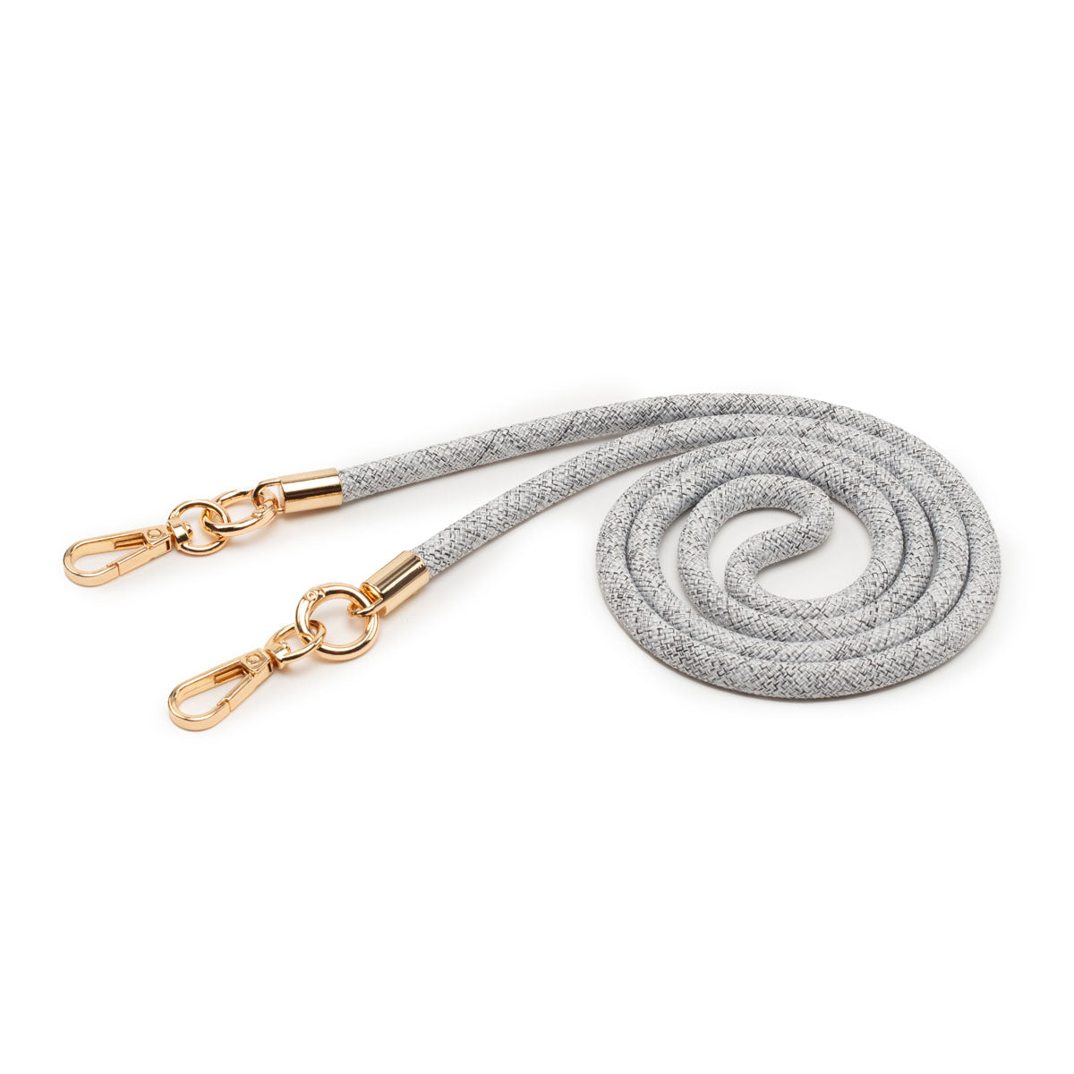 Image of the coiled Distressed Grey Lanyard Strap for Women by Elie Beaumont