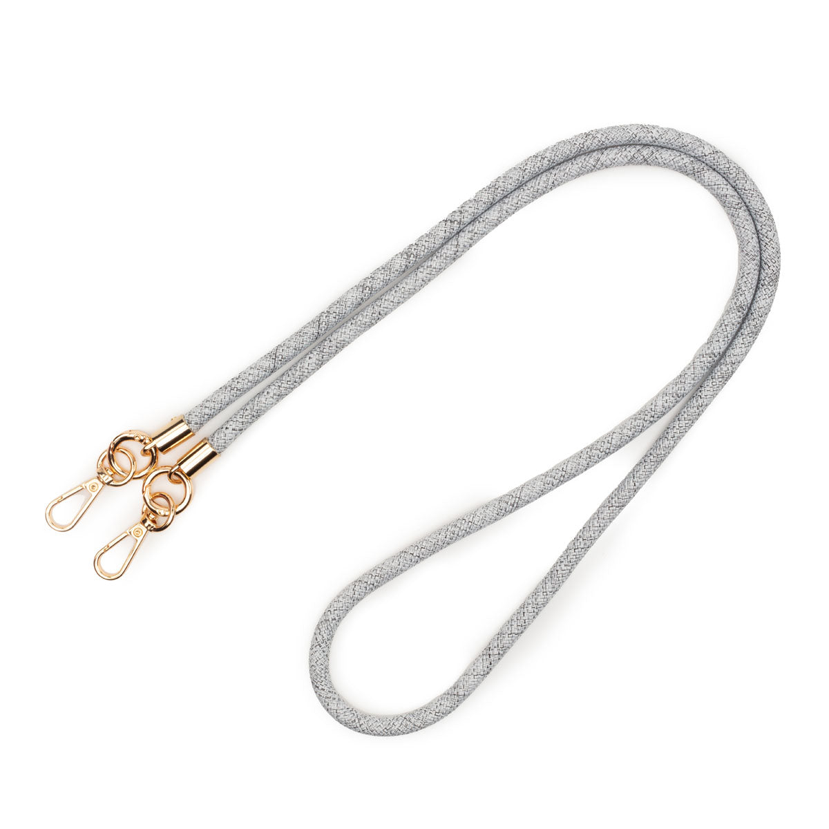 Image of the flat laid Distressed Grey Lanyard Strap for Women by Elie Beaumont
