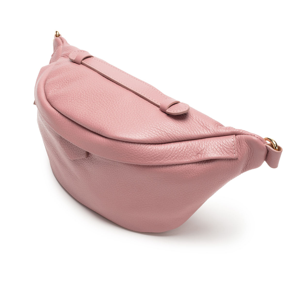 Side View Image of a Dusty Rose Leather Arc sling bag for Women by Elie Beaumont