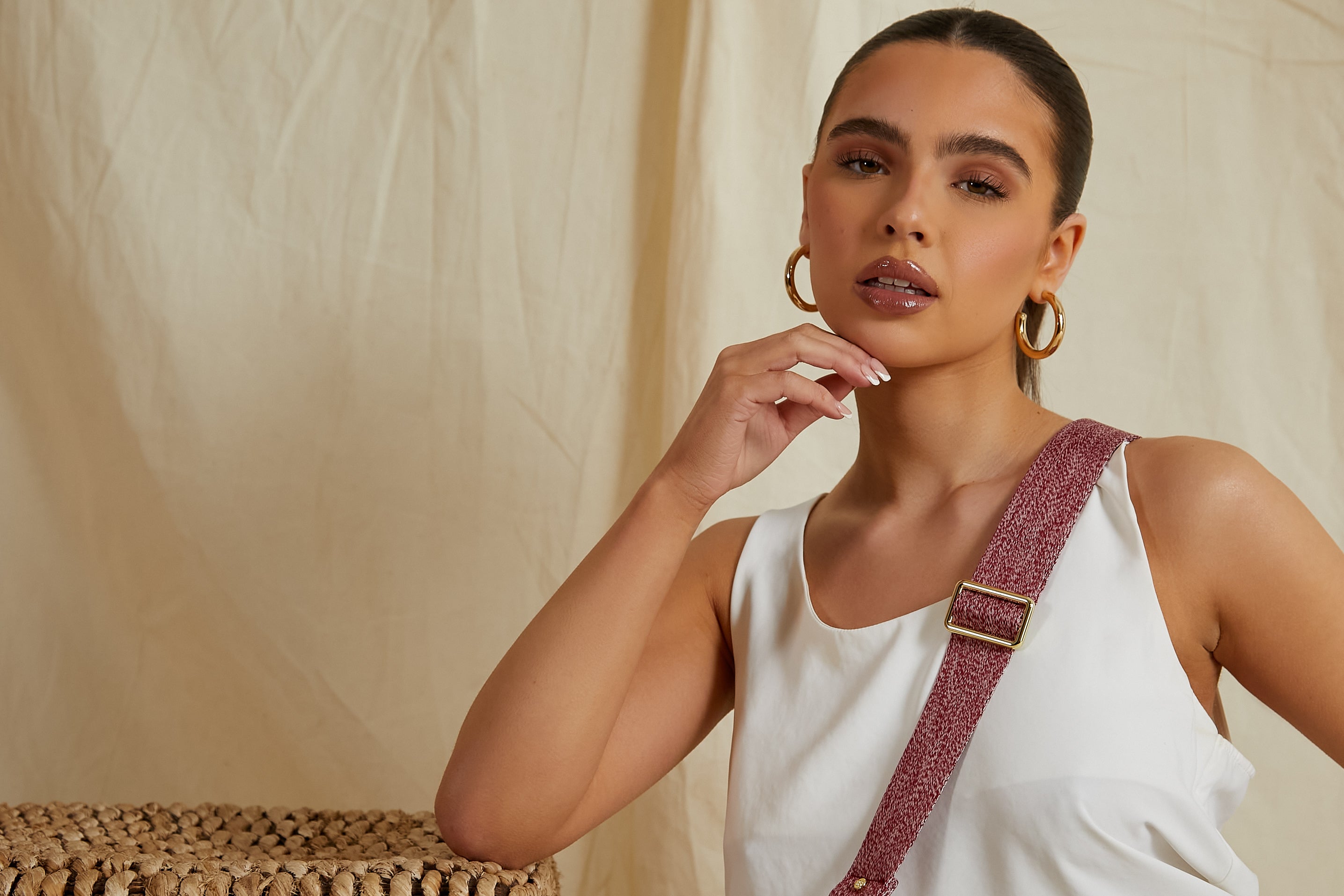 Crossbody strap - Berry Distressed