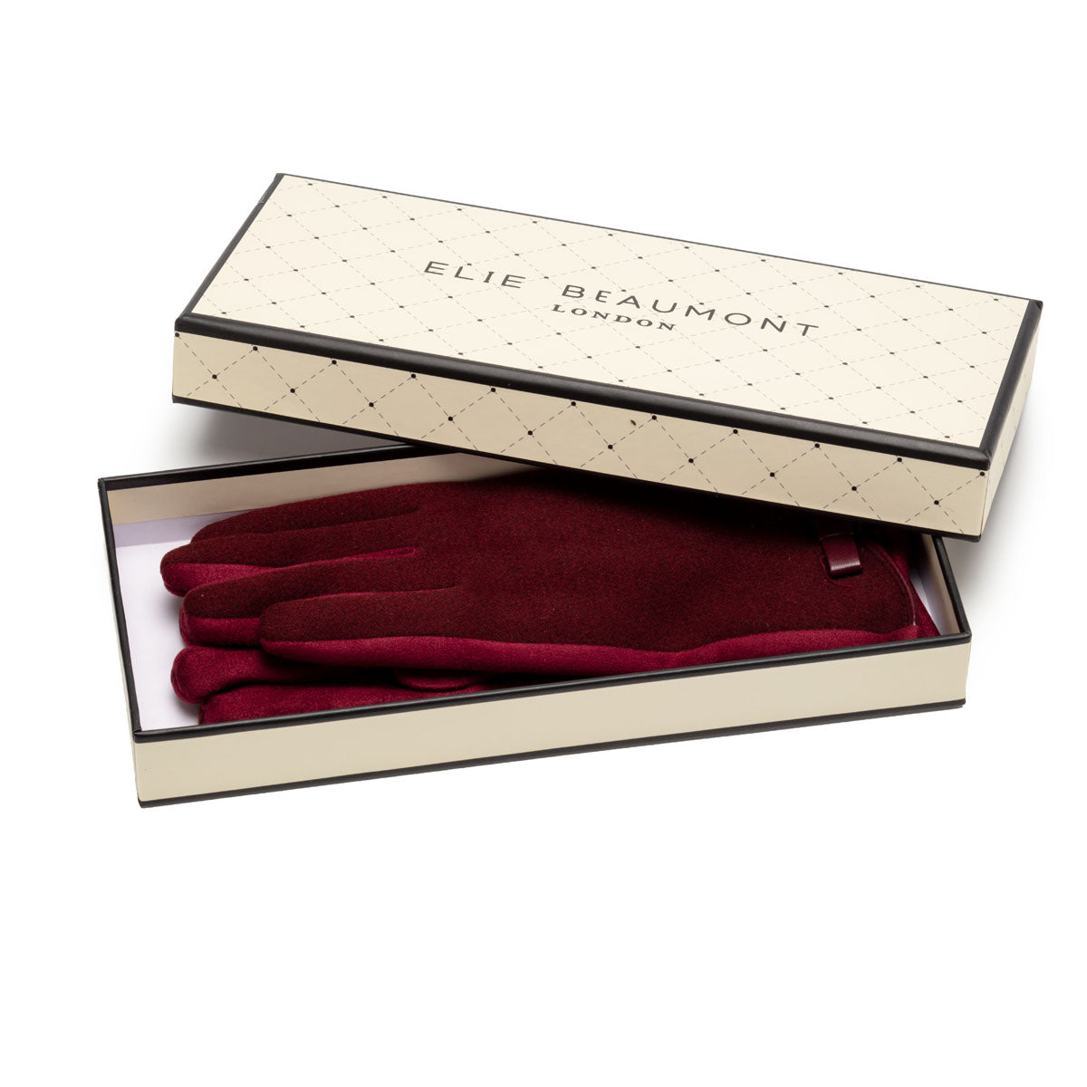 Gloves Herringbone - Burgundy