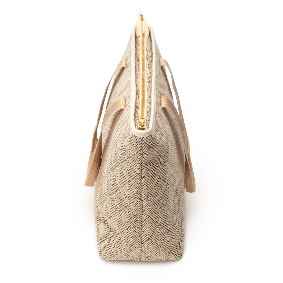 Summer Tote - Black Geometric basket weave