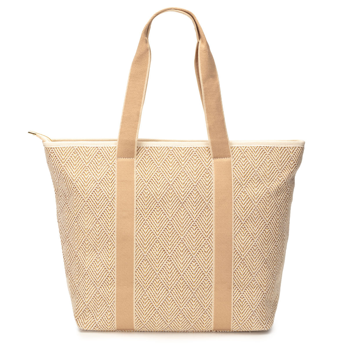 Summer Tote - Gold Geometric basket weave
