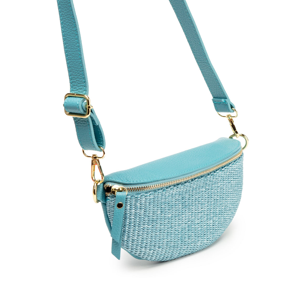 Raffia Sling Bag Aqua