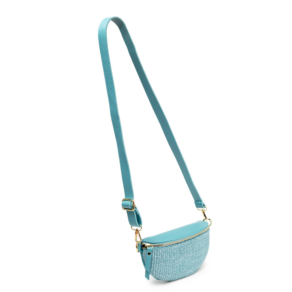 Raffia Sling Bag Aqua