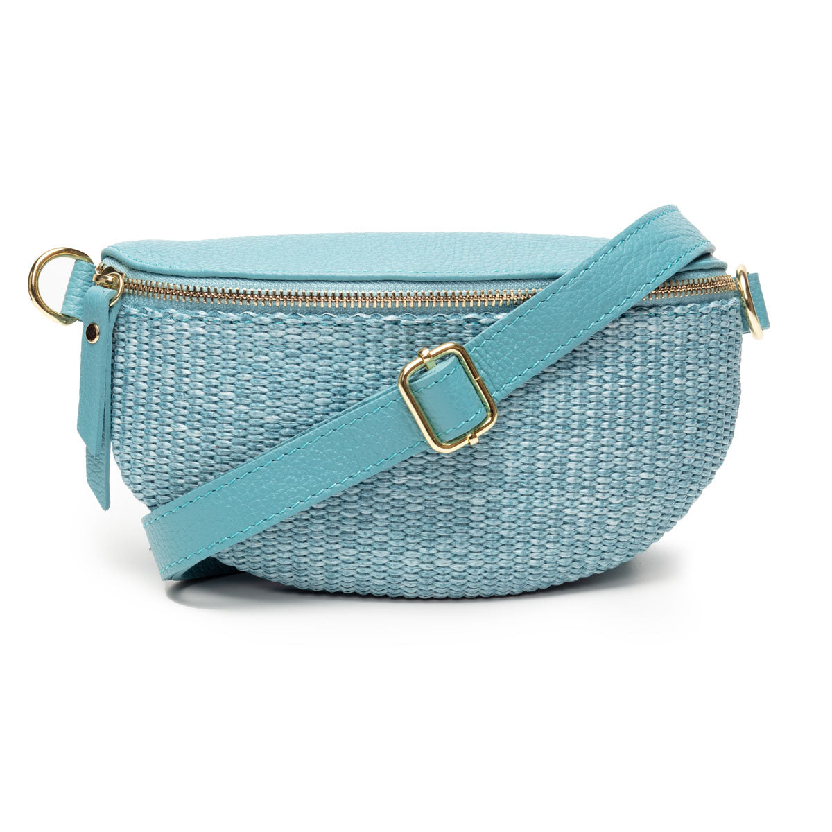 Raffia Sling Bag Aqua