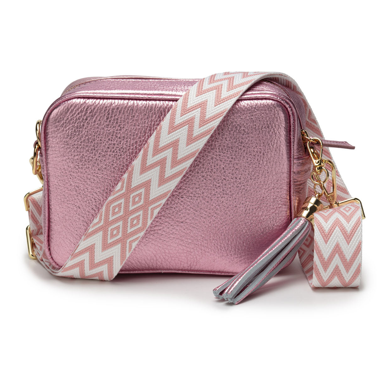 Crossbody Strap - Pink Diamond Chevron
