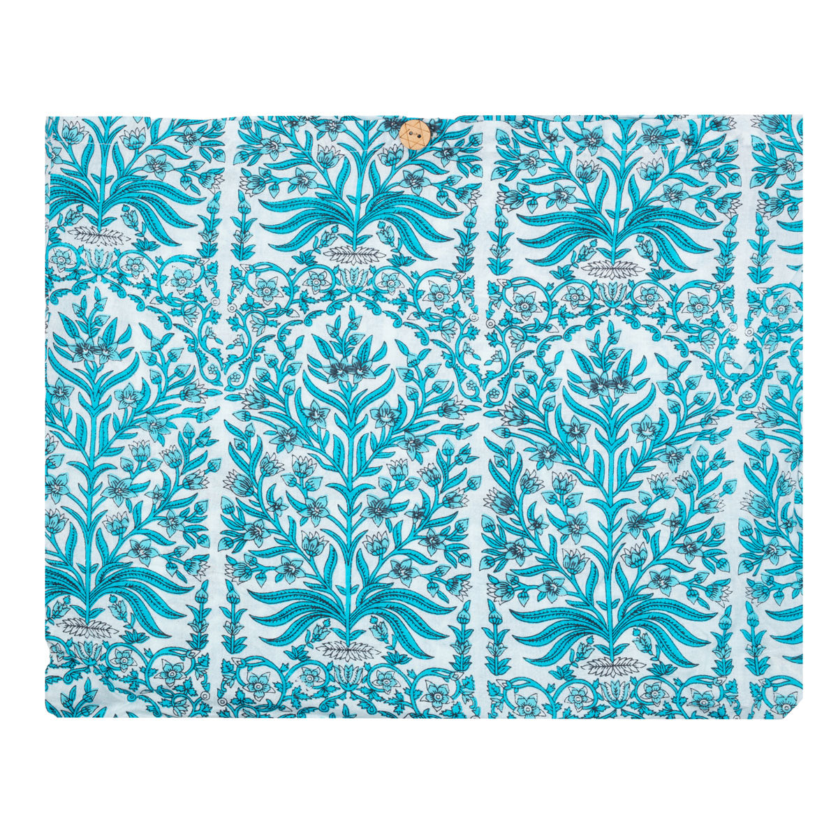 Serendipity Cotton Shoulder Tote - Aqua Baroque