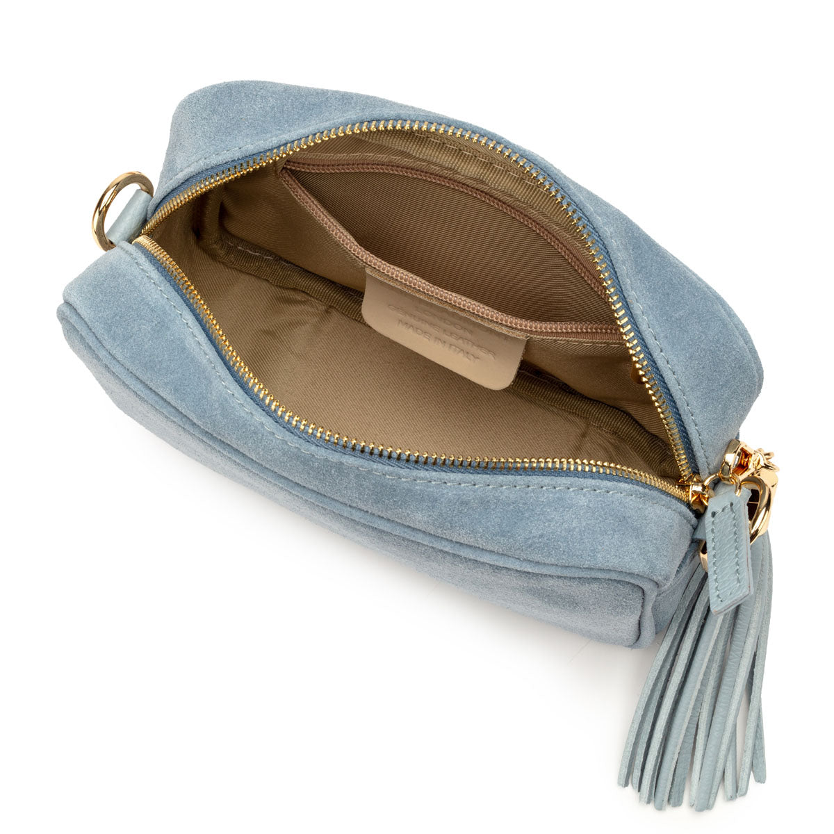 Crossbody Tassel Suede - Powder Blue