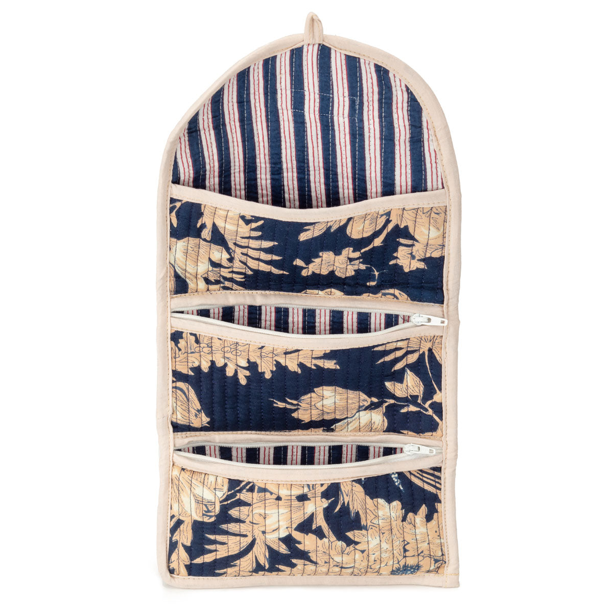 Serendipity Cotton Cosmetic/Jewellery Roll - Midnight Blossom