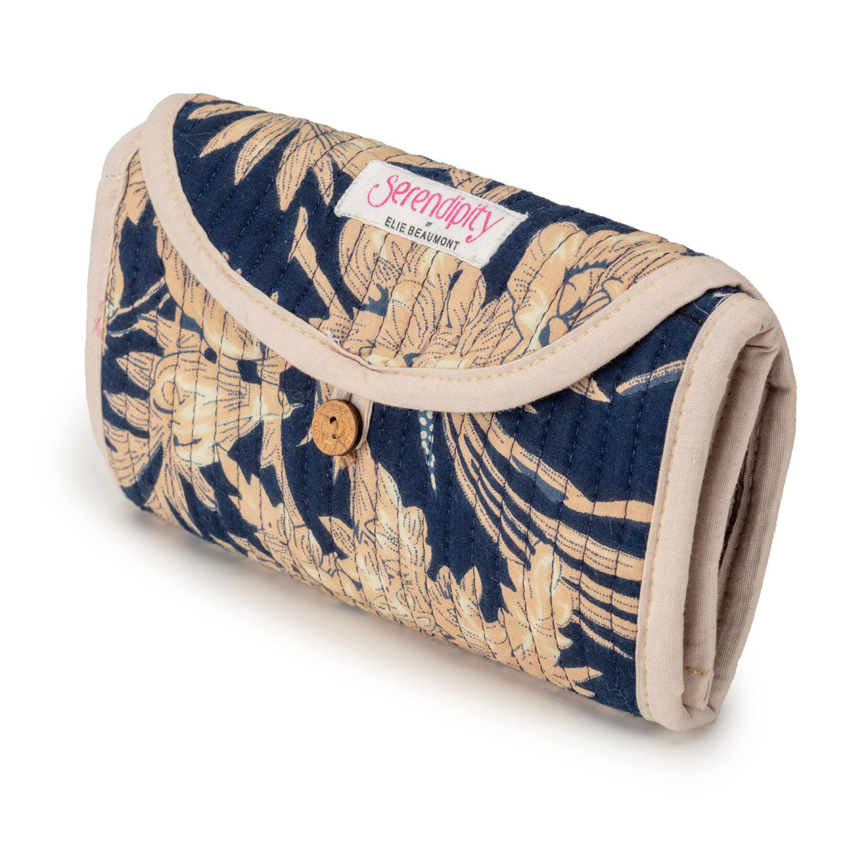 Serendipity Cotton Cosmetic/Jewellery Roll - Midnight Blossom