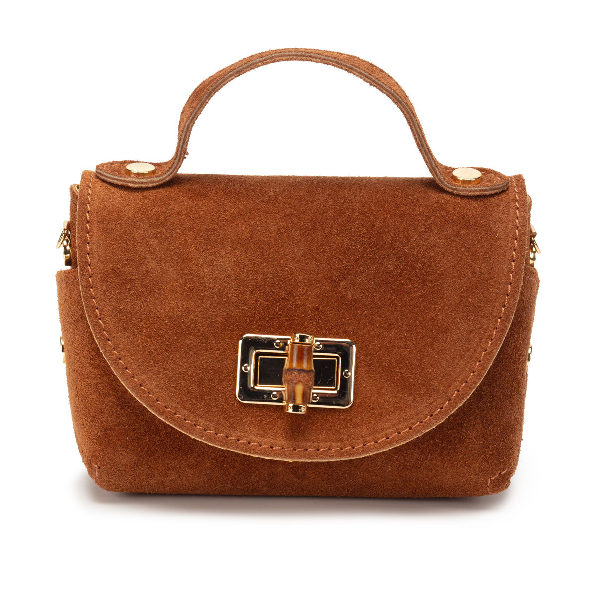 Bamboo Twist Clasp - Tan Suede