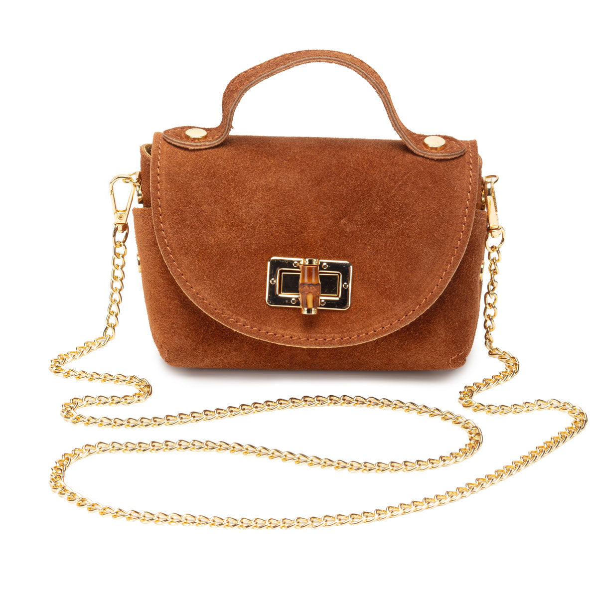 Bamboo Twist Clasp - Tan Suede