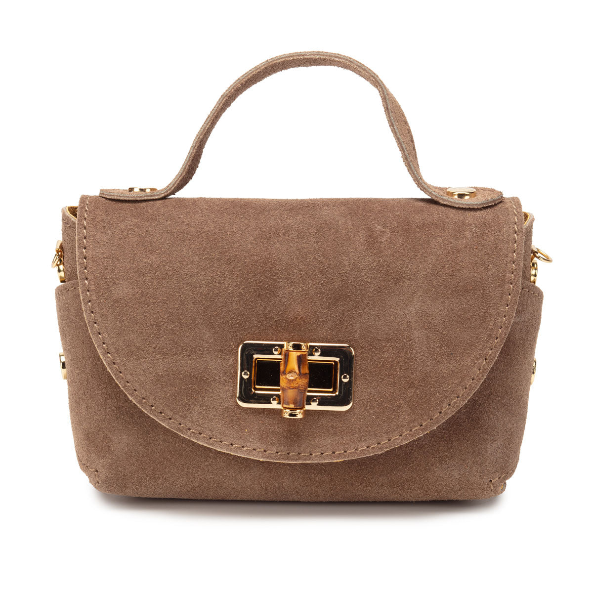 Bamboo Twist Clasp - Mink Suede