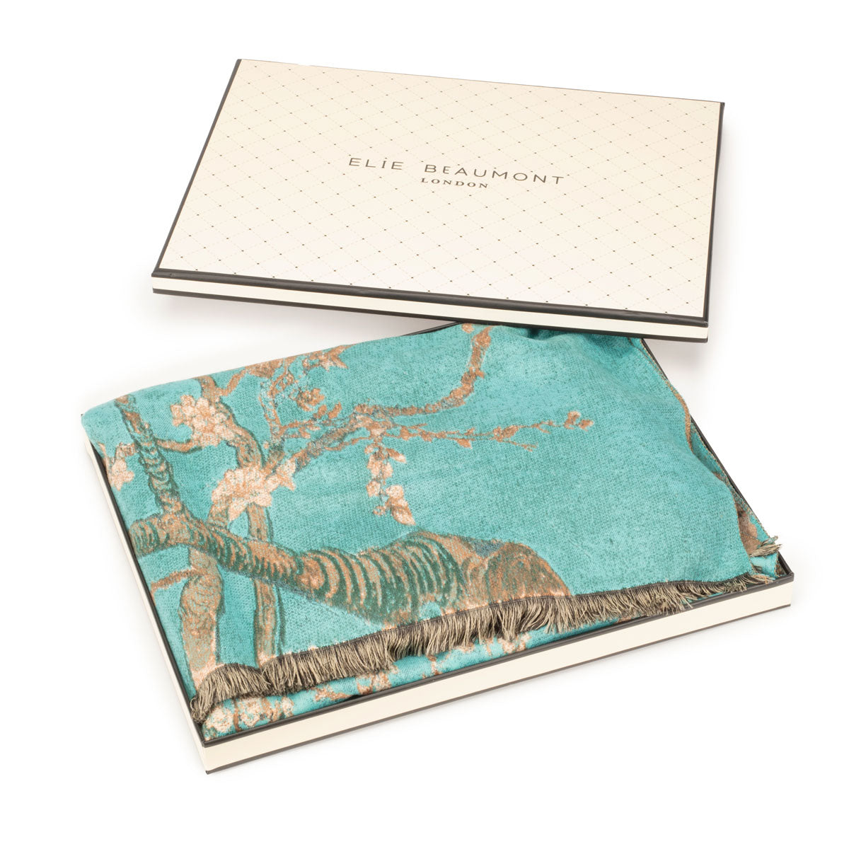 Winter Scarf - Turquoise Blossoms