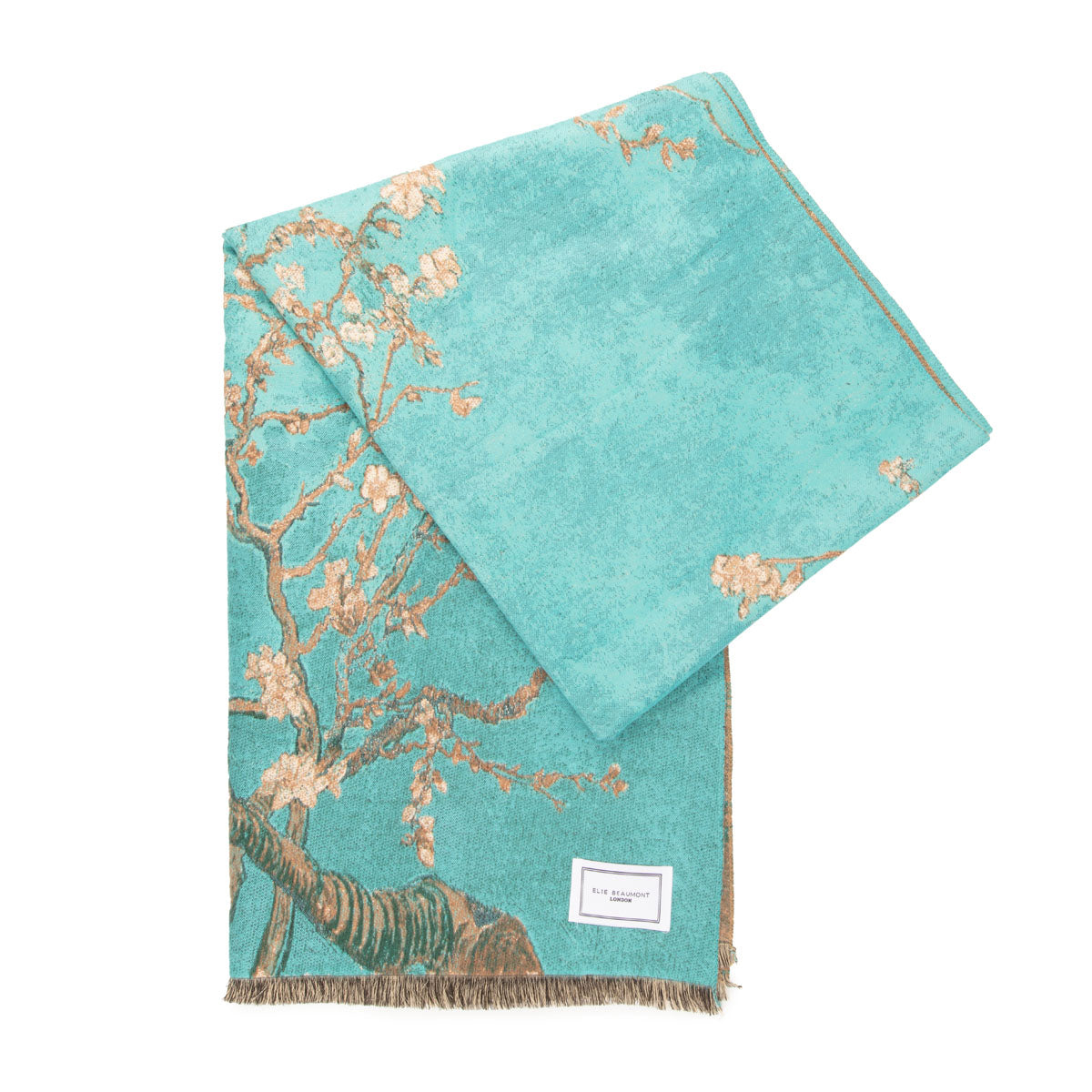 Winter Scarf - Turquoise Blossoms