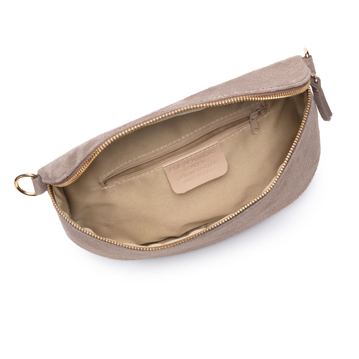 Suede Sling Bag - Taupe Large