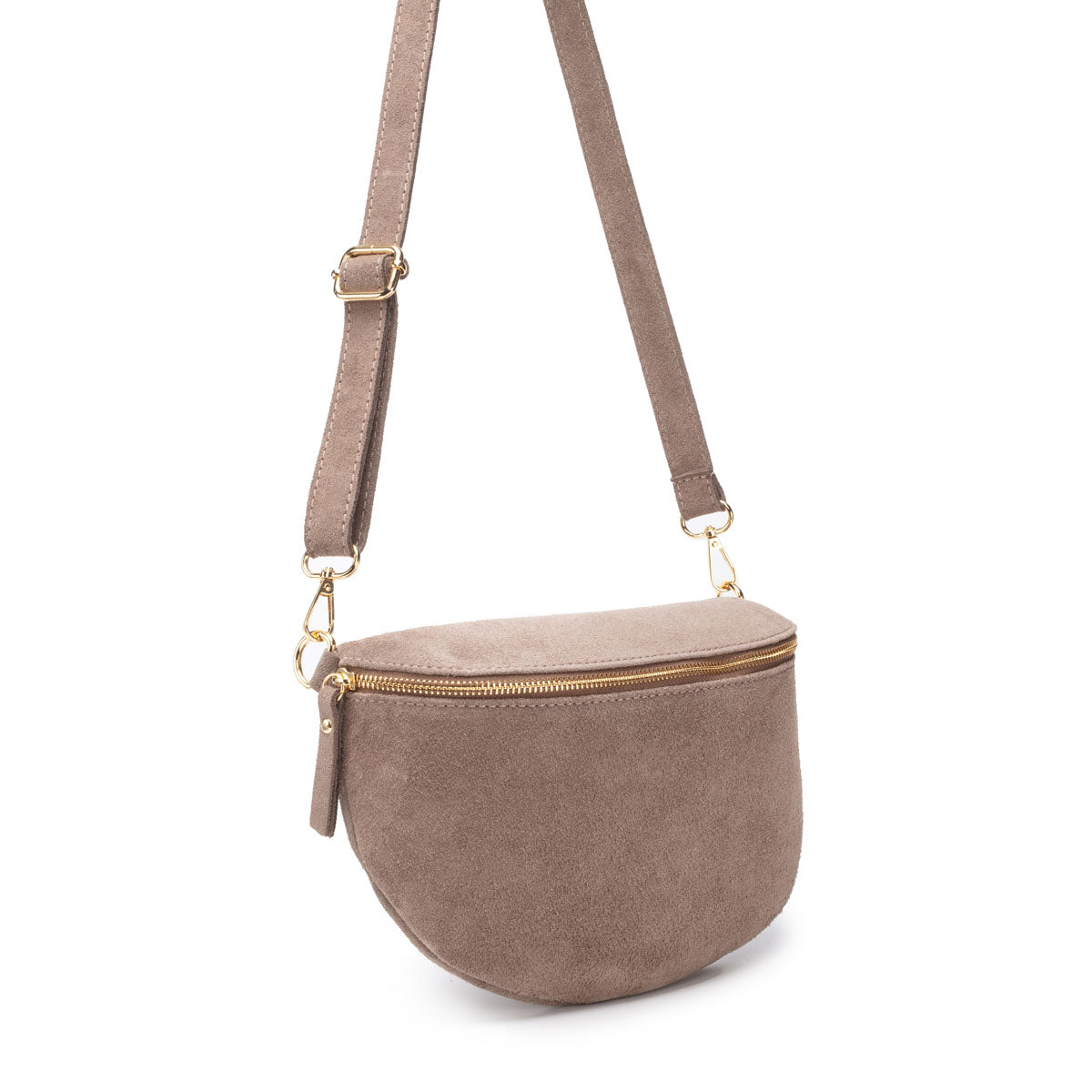 Suede Sling Bag - Taupe Large