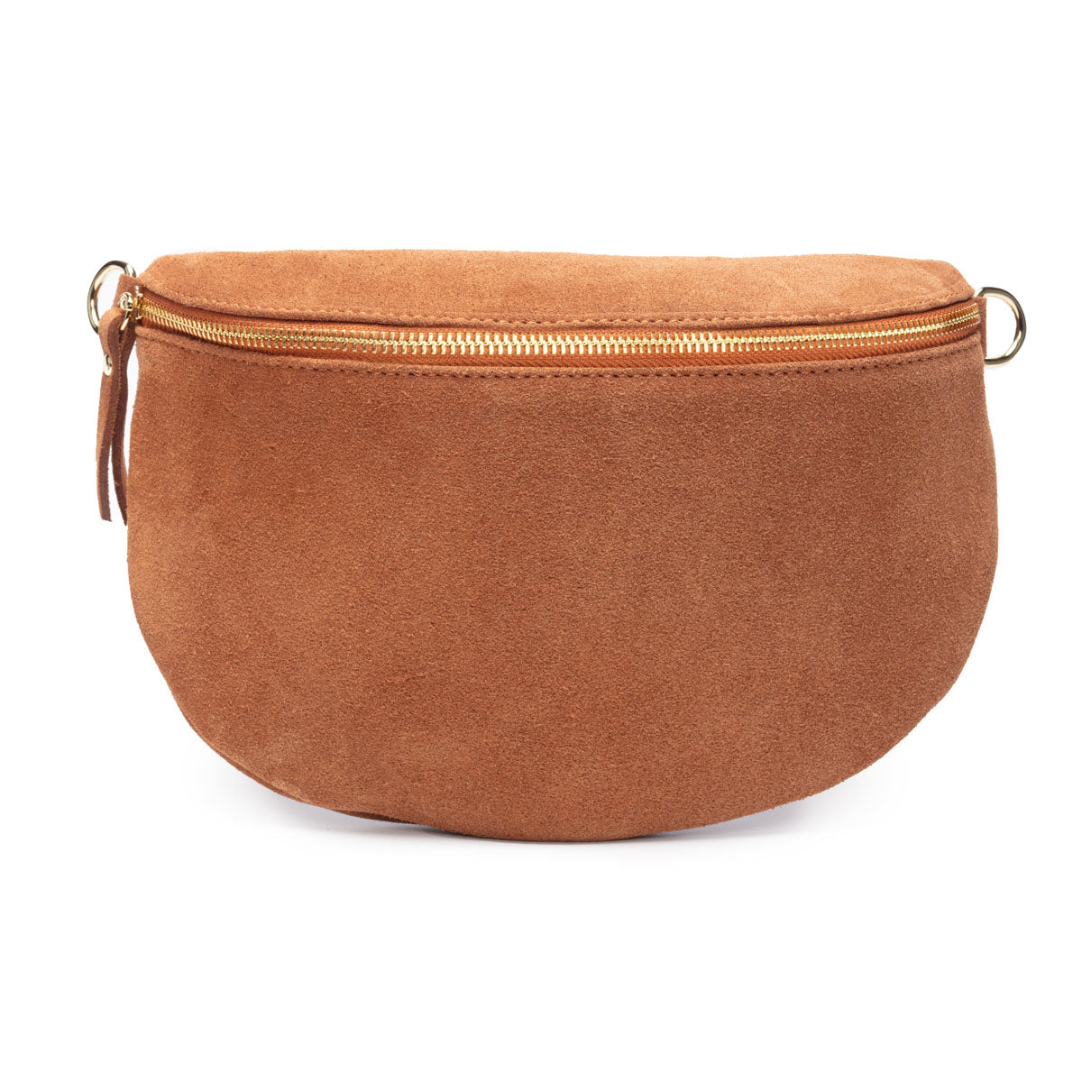 Suede Sling Bag - Tan Large