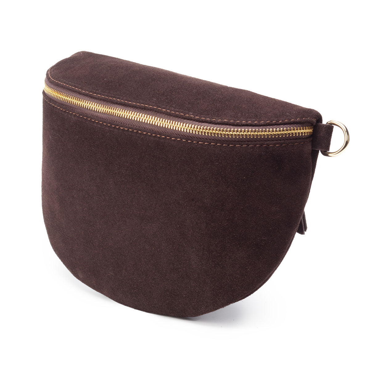 Suede Sling Bag - Chocolate Large