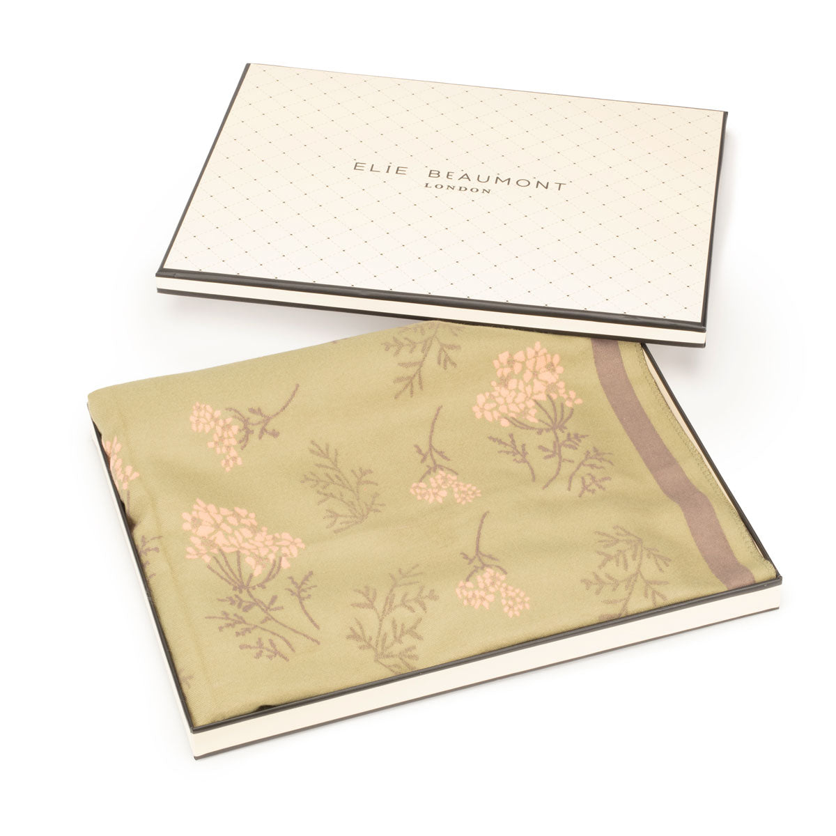 Winter Scarf - Olive + Dusty Rose Floral