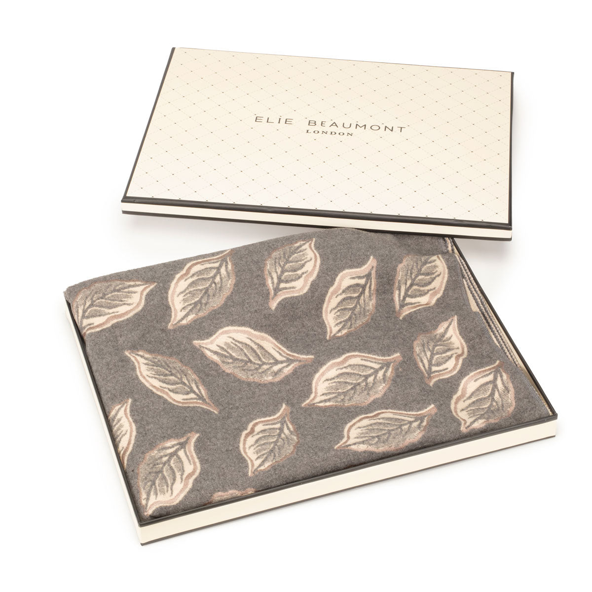 Winter Scarf - Charcoal Leaves