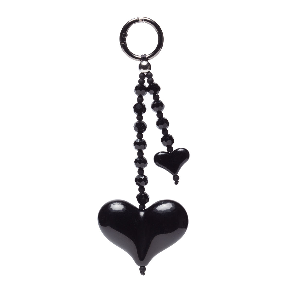 Bag Charm Keyring - Ebony Heart