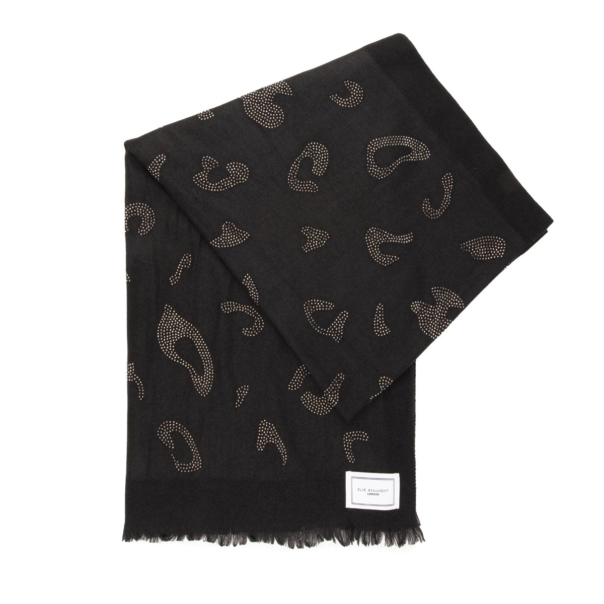 Winter Scarf Elite - Black Leopard Diamante