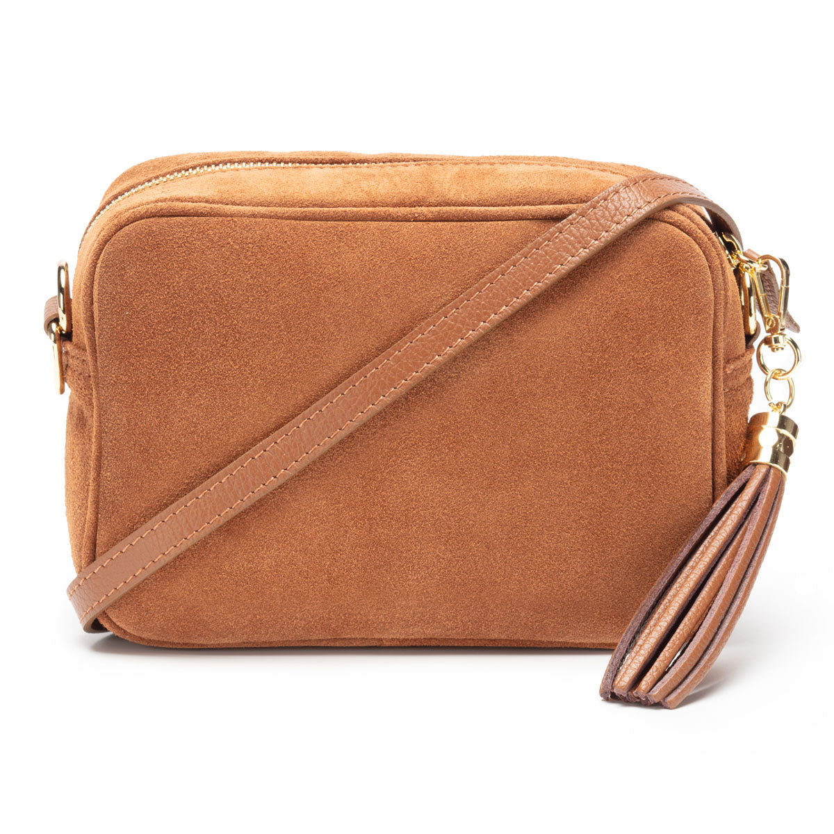 Crossbody Tassel Suede - Tan
