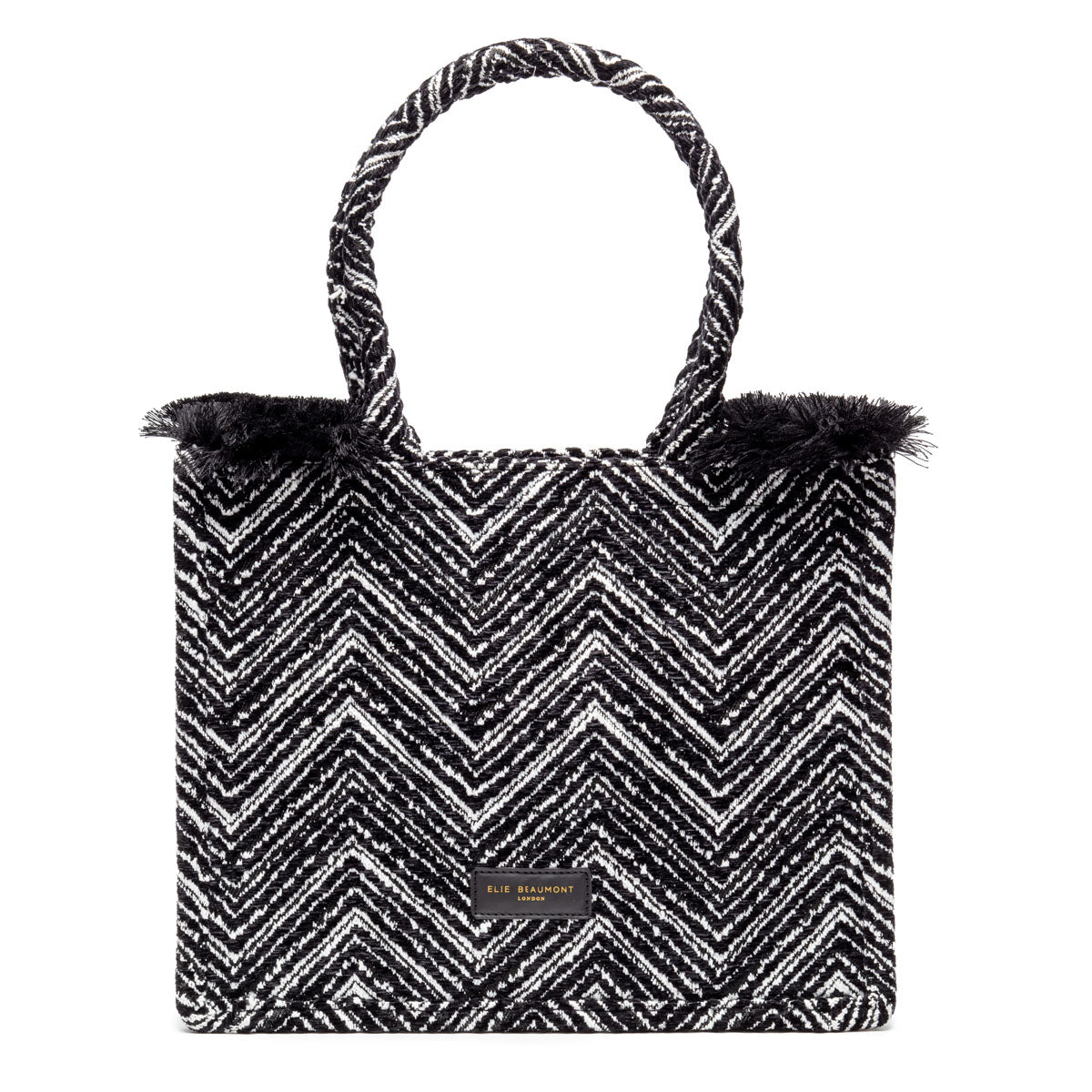 Fabric Tote - Velvet Black Chevron