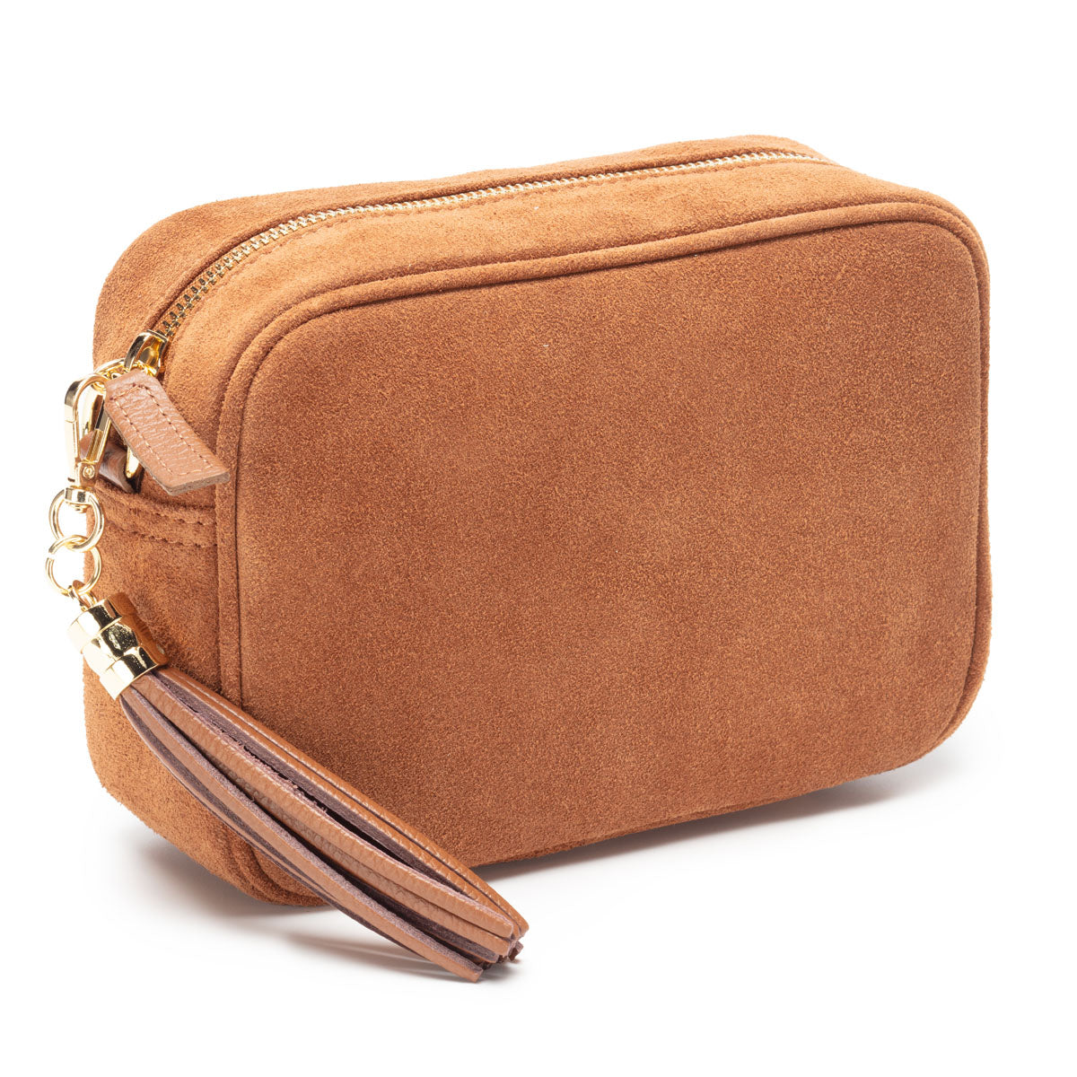Crossbody Tassel Suede - Tan