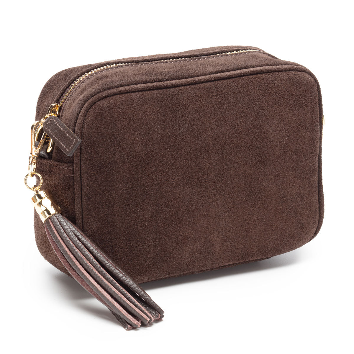 Crossbody Tassel Suede - Dark Brown